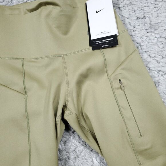 Nike Go Firm Support High Rise 7/8 Leggings Pockets Infinalock Green Size XS - Picture 5 of 12